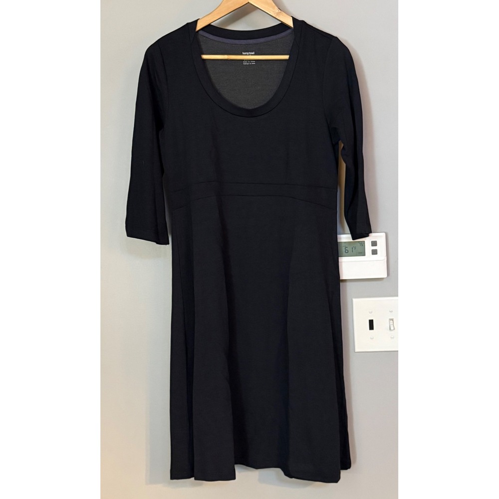 Horny Toad Black 3/4 Sleeve Knit Midi Dress Women's Size‎ Medium